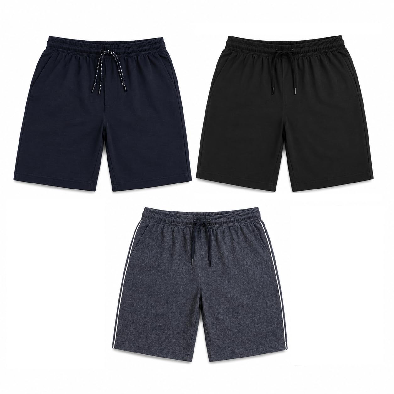Men’s Cotton Solid Sports Shorts | Pack of 6 Multiple Colors | Elastic Waist with Drawstring | Gym, Running & Casual Wear Shorts for Men-image-22