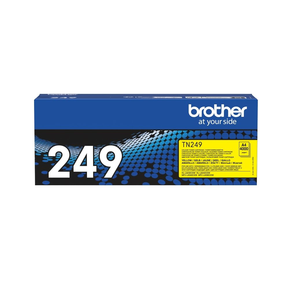 Brother TN249Y Toner Originale, Capacità Standard, Fino A 4000 Pagine, Per Stampanti HLL8230CDW, MFCL8340CDW, HLL8240CDW, MFCL8390CDW, Colore Giallo-image