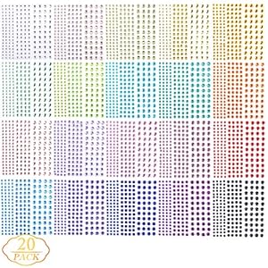 Augshy Selbstklebende Glitzersteine, 3300 Stück