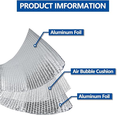 Miniatura 3 de Espuma aislante de burbujas reflectantes, barrera radiante de aislamiento térmico de aluminio para ventana, puerta de garaje, caravana, techo (23.6