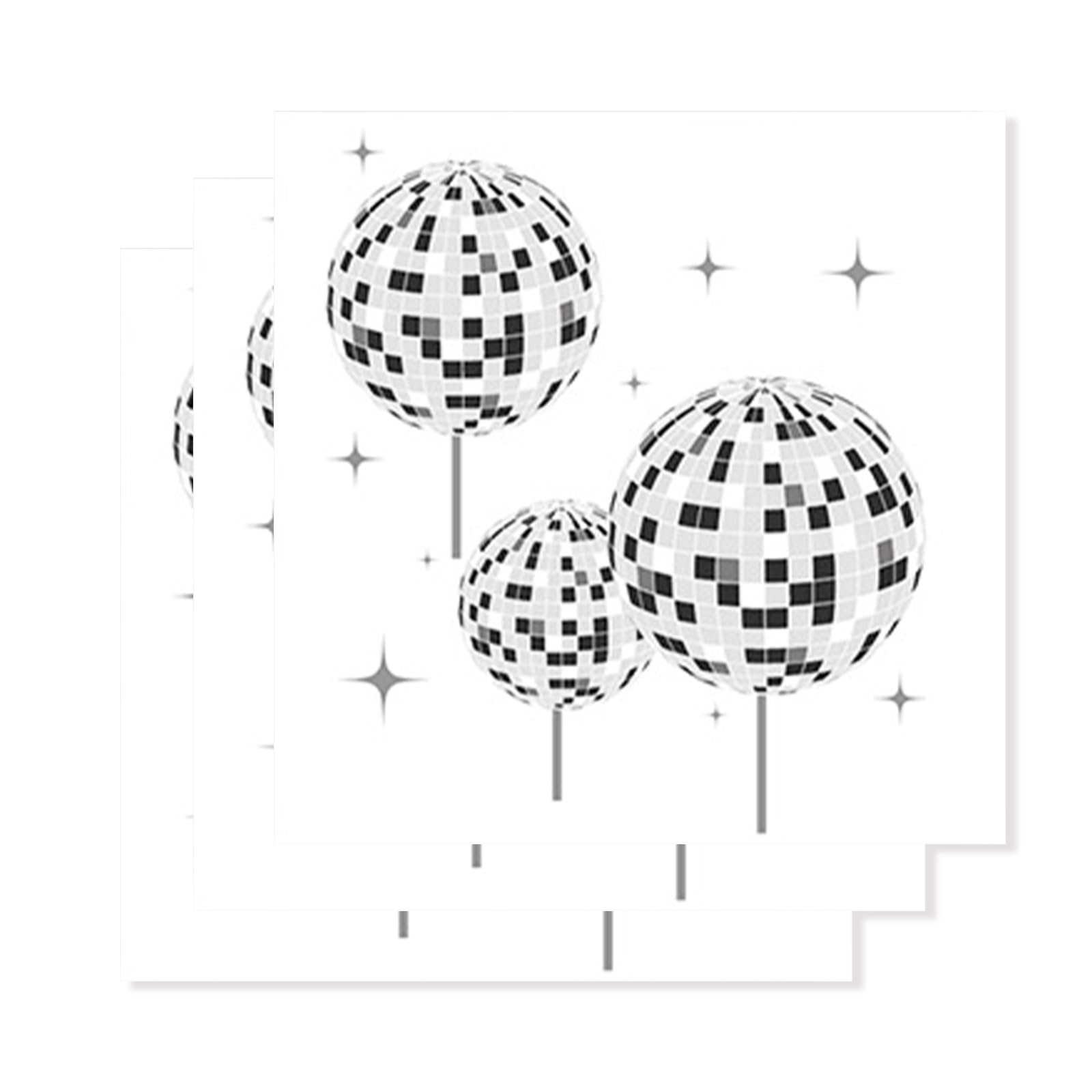 20 Tovaglioli Decorativi Discoteca ParPix – 33x33 Cm, Feste Anni 70 80 90 - 3