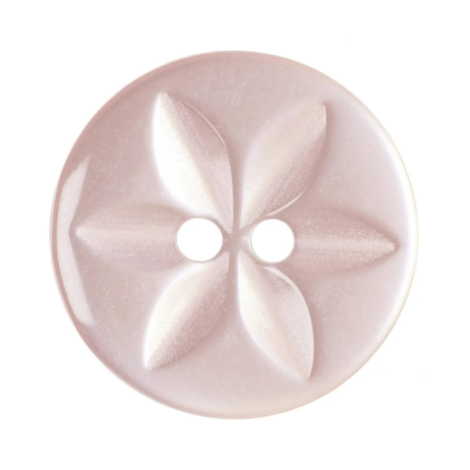 Baby Star Round Resin Buttons (18L) - 20 Pack, Pale Pink for Cardigans Sewing, Knitting Dolls - Machine Washable