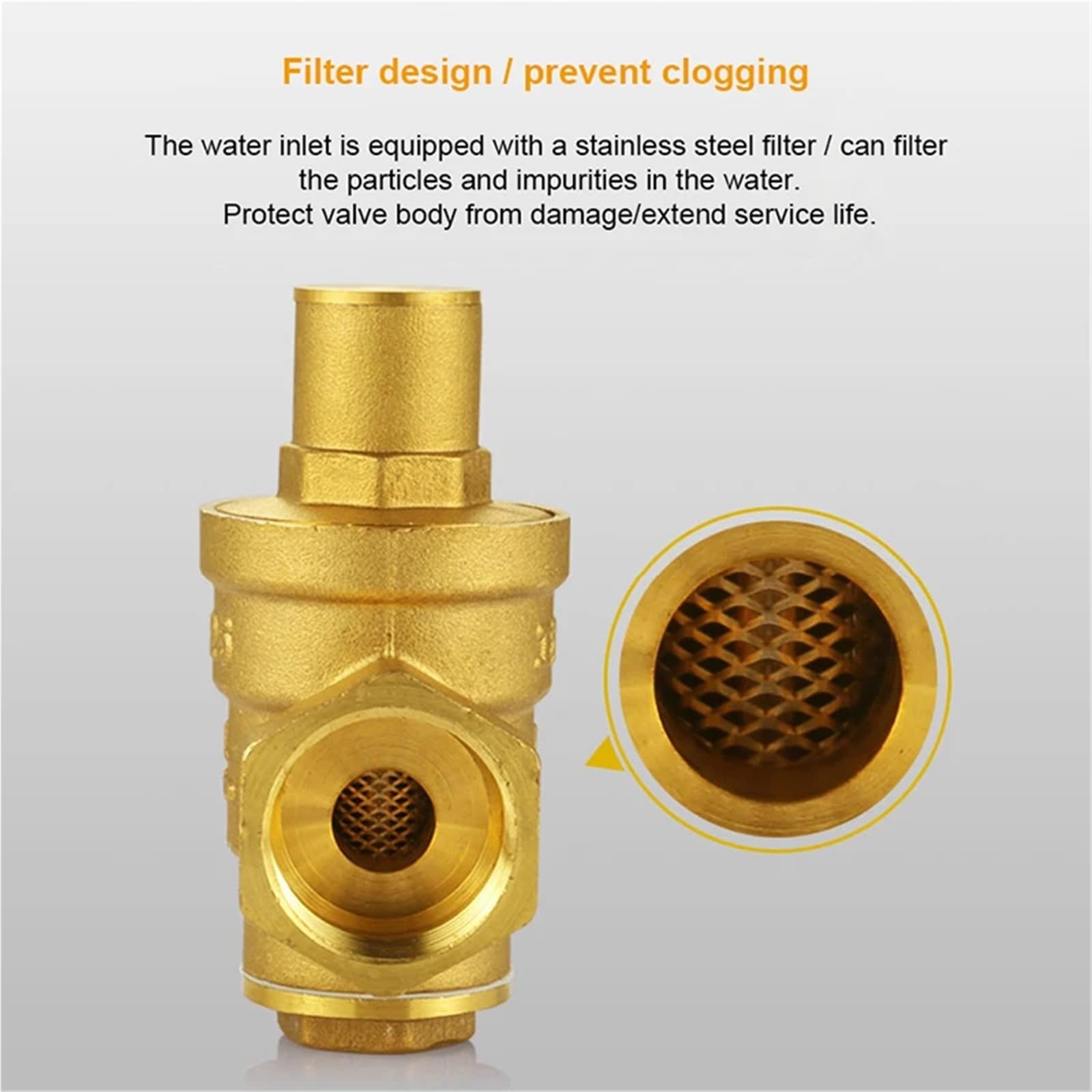 Válvula Reductora Presión Válvula reductora de latón 1/2 ", 3/4", 1, 2", DN15, DN20, DN25, DN50, hilo femenino, calentador agua, regulación presión tubería doméstica(1",Valve With Gauge)