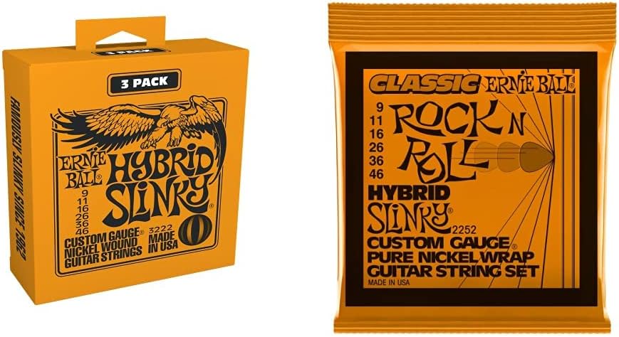 Ernie Ball Hybrid Slinky Electric Guitar Strings 3-Pack with Cobalt Hybrid Slinky - 9-46 Gauge