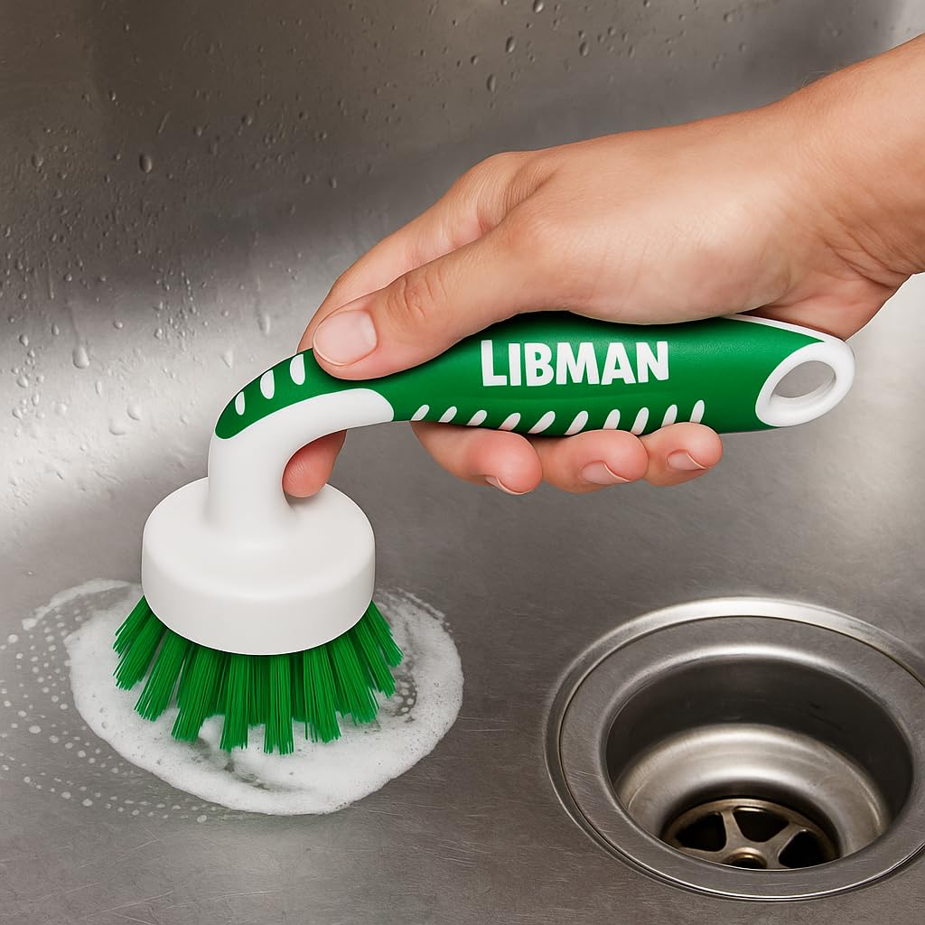 Cepillo de cocina curvado, cepillos de limpieza para fregar, limpiador ergonómico de platos, 3 unidades