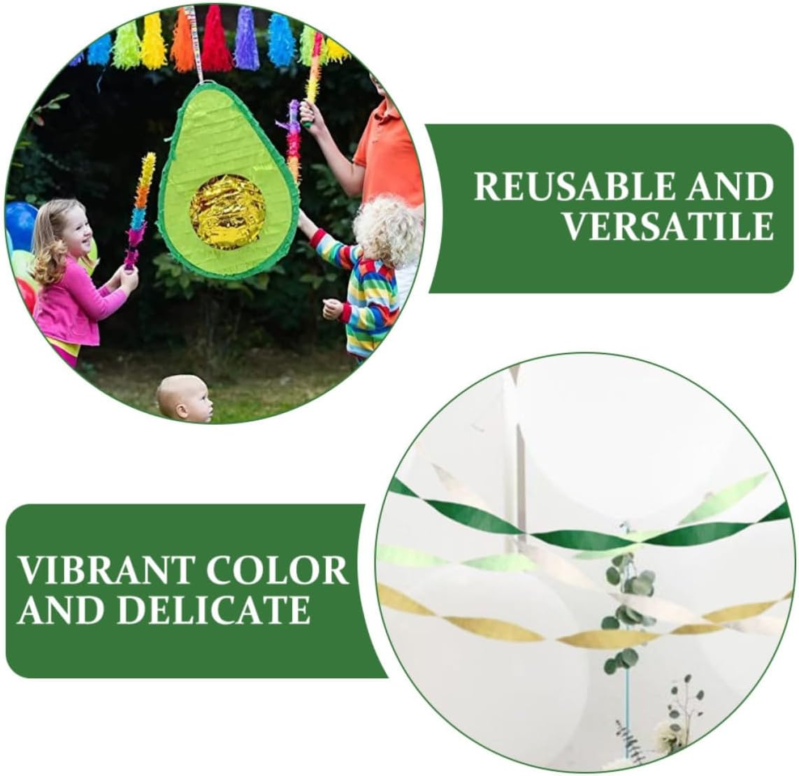 SOESFOUFU 12 Rolls Green Crepe Paper Streamers Multipurpose Use Reusable Paper Party Decorations for Shower and Crafting