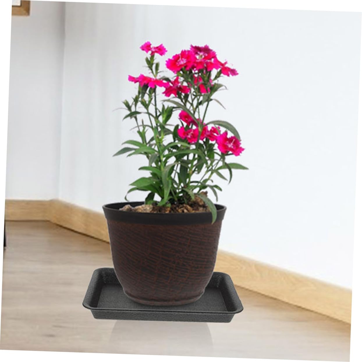 8piezas Bandeja para Macetas Rectangular de Plástico Bandejas para Plantas para Agua Platillos Reutilizables para Bonsái para Jardineras Uso Interiores y Exteriores