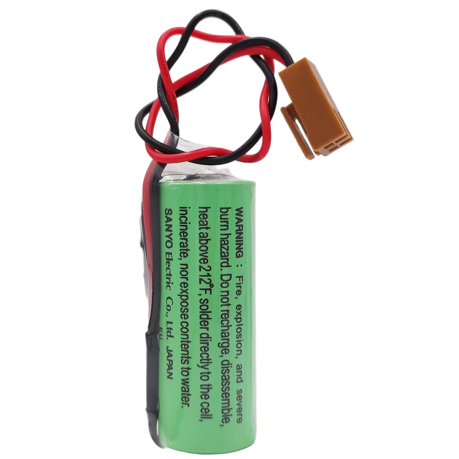 Lot de 5 piles de rechange CR17450SE-R (3 V) PLC avec résistance pour SANYO CR17450SE-R, pour batterie au lithium FANUC A98L-0031-0012 (prise marron)