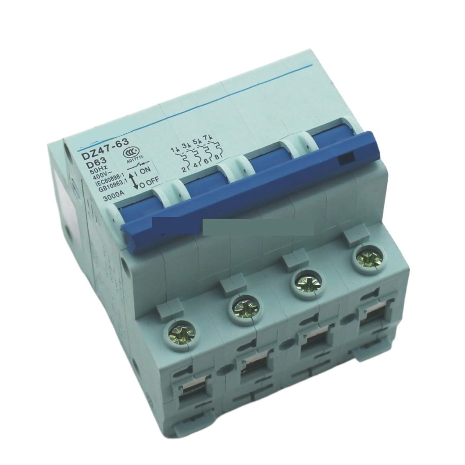 LHNBGTUIW 4P 63A D Type 240V/415V Circuit Breaker MCB 4 Poles 1Pcs