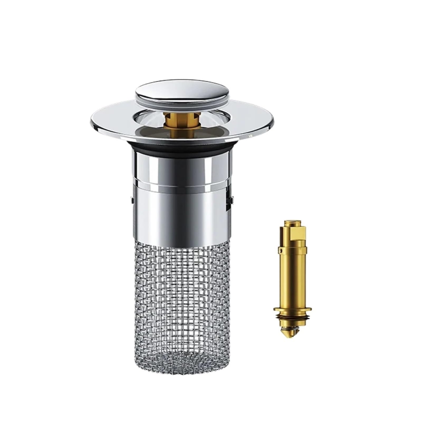 2pcs Stainless Steel Floor Drain Filter Washbasin Plug Anti Odor Pop-Up Bounce Core Basin Stopper Hair Catcher Shower Sink Strainer For Kitchen(Size 1)