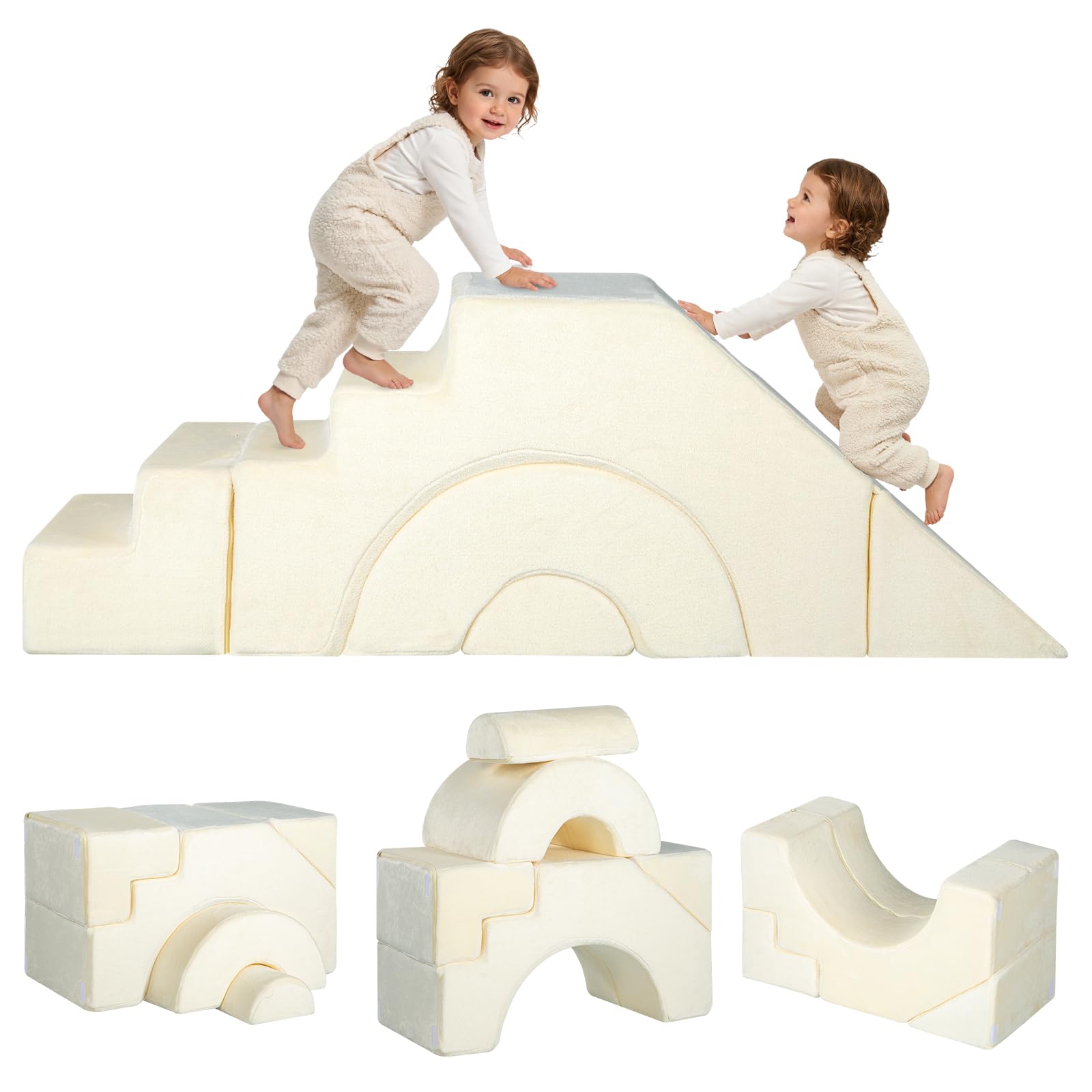 Photo 1 of MeMoreCool Foam Climbing Toddler Couch, Modular Kids Sofa with Slide & Stair, Convertible Baby Couch for Playroom, Sectional Furniture for Crawling, Climbing, and Kids’ Play