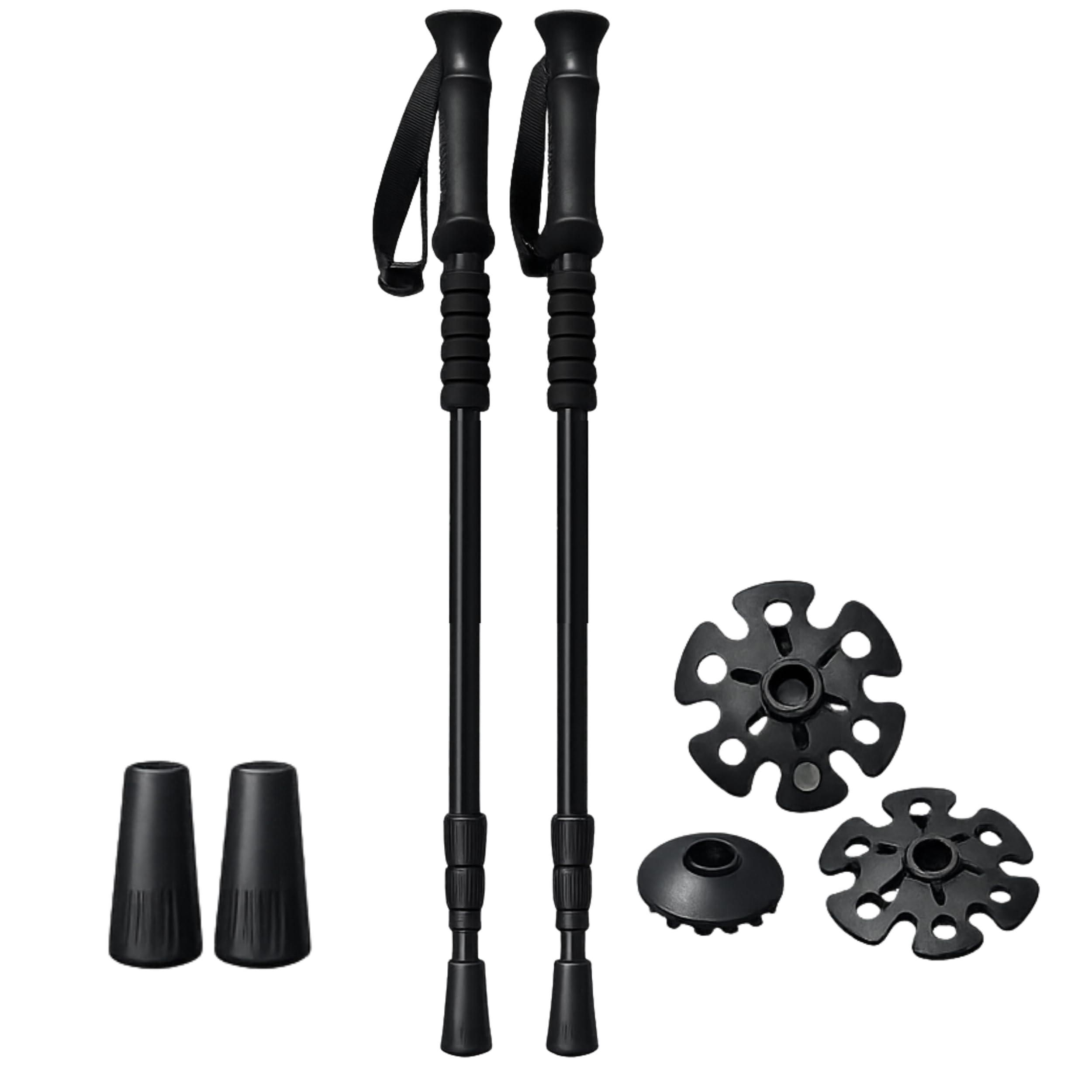 Six Peaks Rove Walking Poles Pair, Aluminium Trekking Pole, 2 Pack Telescopic, Collapsible, Quick Lock, Ultralight For Hiking, Camping, Mountaining, Black