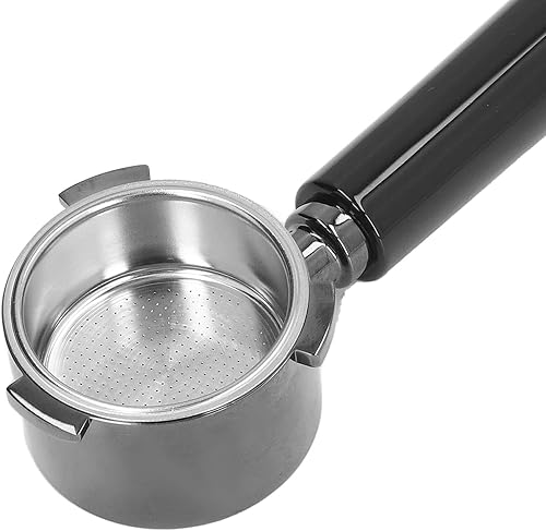 Miniatura 8 de Mokernali Portafiltro sin fondo de 2.008 in, compatible con ECP685/ECP680, 3 orejas, desmontable, plata/negro