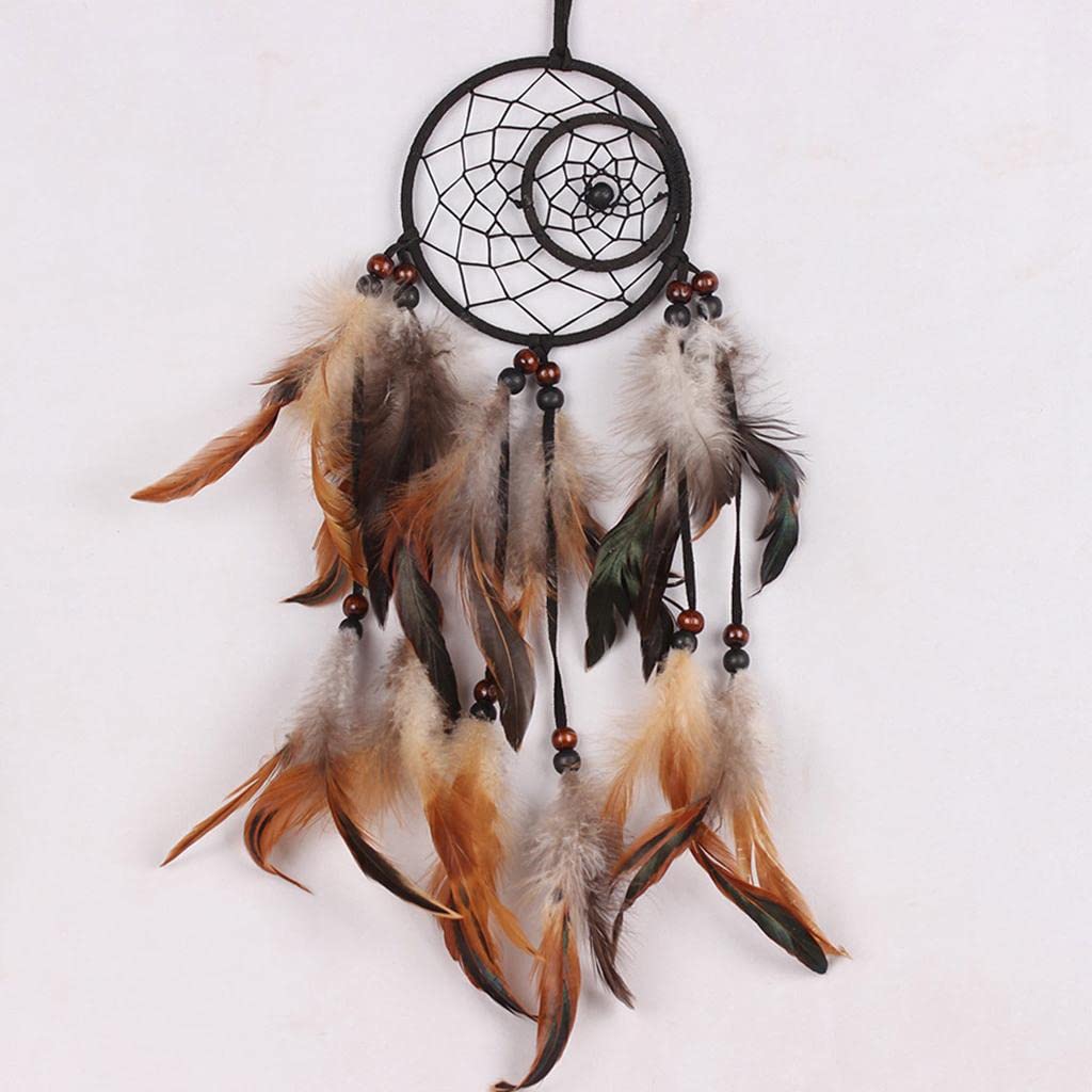 Enakshi Creative Handmade Moon and Sun Feather Charm Dream Catcher Home Wall Window Car Hanging Decor Black Brown | Collectibles | Cultures & Ethnicities | Native American: US