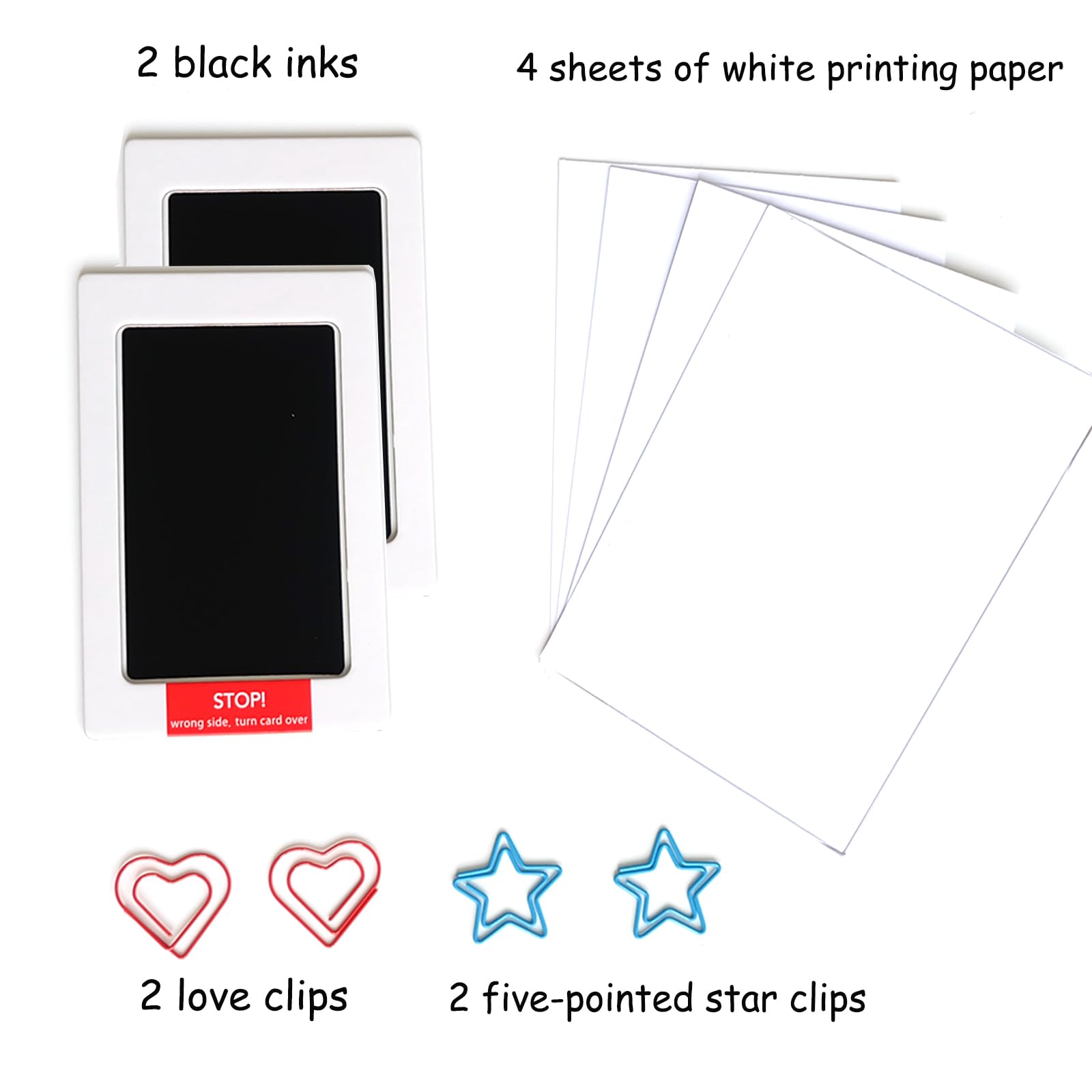 4-Pack Voetafdruk En Handafdruk Voor baby's Inktloos Stempelkussen - Poot Stempelafdruk - Voetafdrukkit baby's - Stempelkussenkits pasgeboren baby's (Jet Black