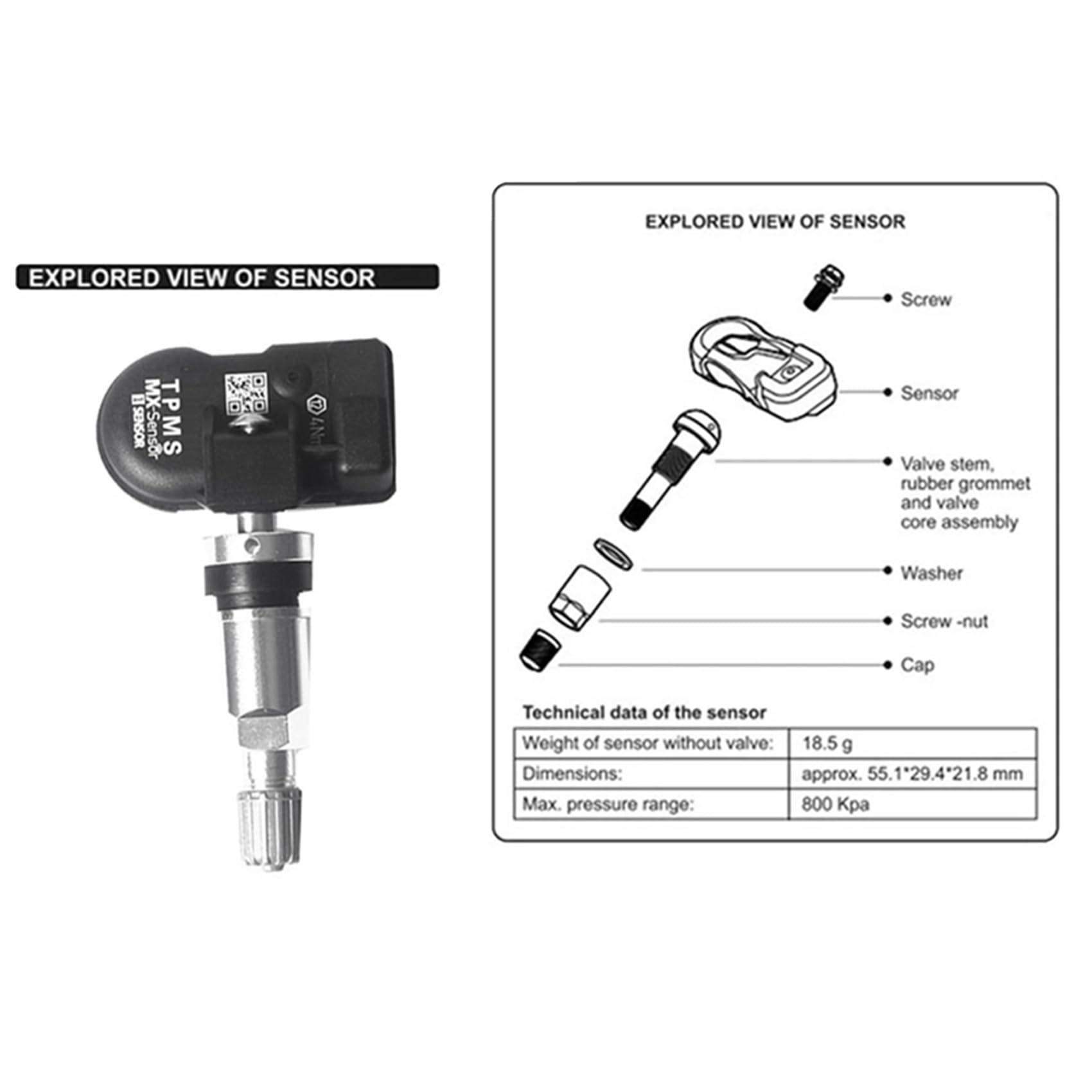 16 Programowanie Czujnik MX Monitor CiśNienia w Oponach TPMS Czujnik 315 MHZ 433 MHZ Uniwersalne NarzęDzie do Naprawy 2 w 1 do OłTarza Srebro