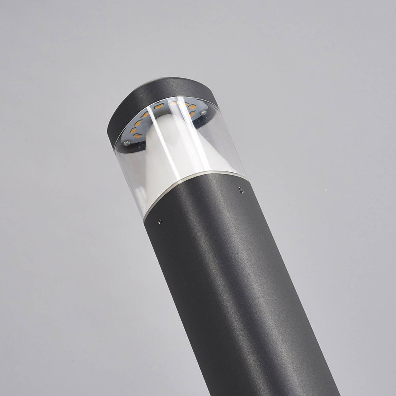 Lucande LED Borne Eclairage Exterieur Milou (Moderne) en Noir Aluminium (1 lampe,à), Lumineuse Luminaire Lampe Jardin Led