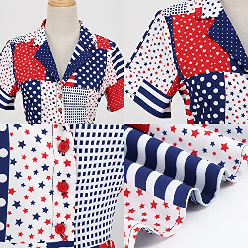 Image of ODIZLI Women's Summer Retro Vintage Sleeveless Floral Polka Dot Print Midi A-line Dress S-2XL
