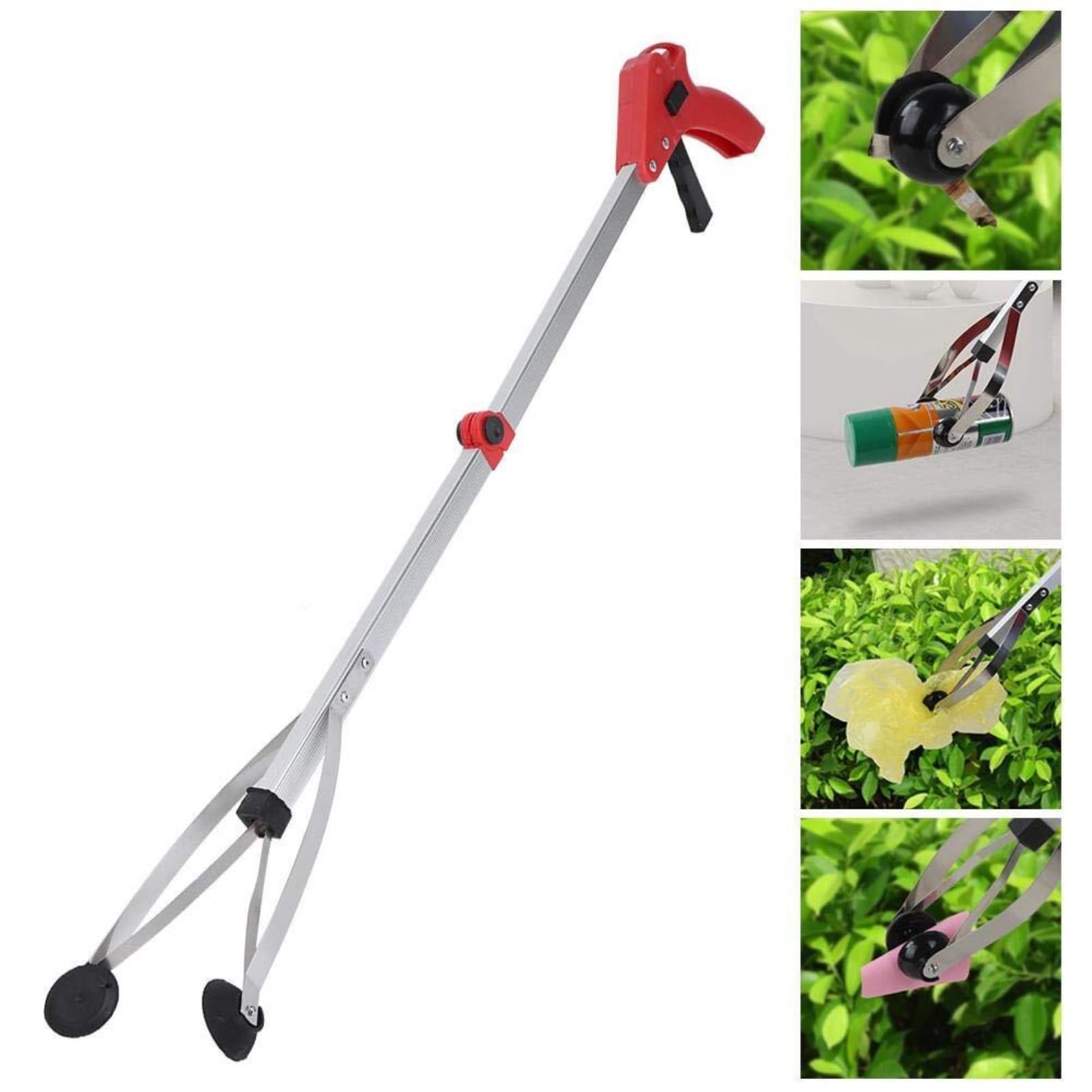 Hogar Pinza Recoge Objetos 2 Herramientas De Agarre Plegables Y Ligeras For Recoger Objetos Recogedor Basura Para Jardines(Rot)
