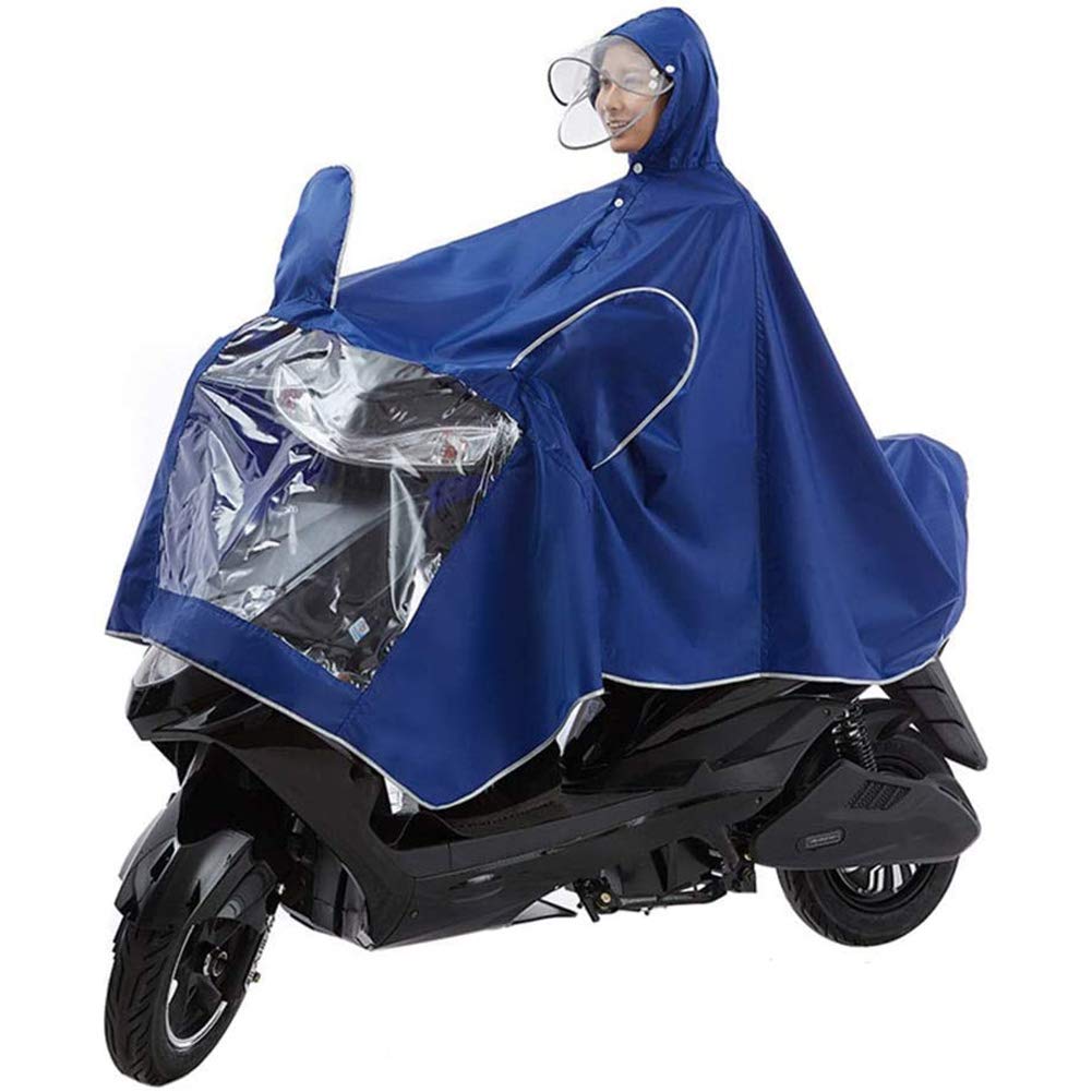 TBDdsd Cycling Raincoat, Rain Motorbike Lengthened Electriclity Scooter Motorcycle Larrain Cape Coat(Blu,3XL)