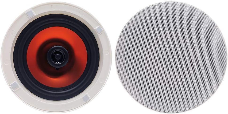 – 300 Watts 6.5 Inches Ceiling Bluetooth Speakers For Office,Kitchen,Living Room,Bathroom,7.6 Inch Cutout Diameter(1 Pair)