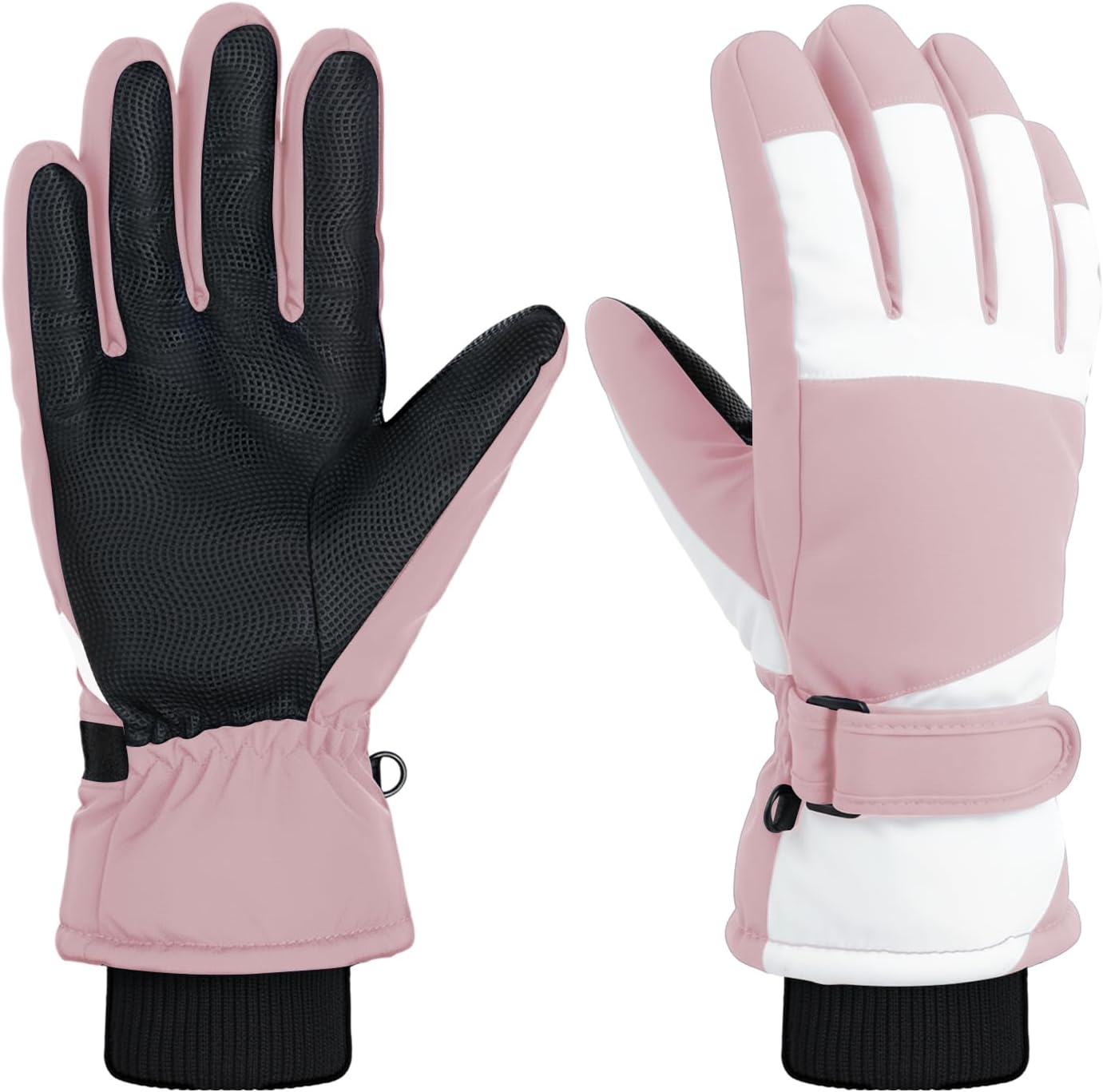 Women Ski Gloves Waterproof Thermal Snow Gloves Fleece Lined Screen Touching for Skiing Hiking Cycling Cold Weather Windproof