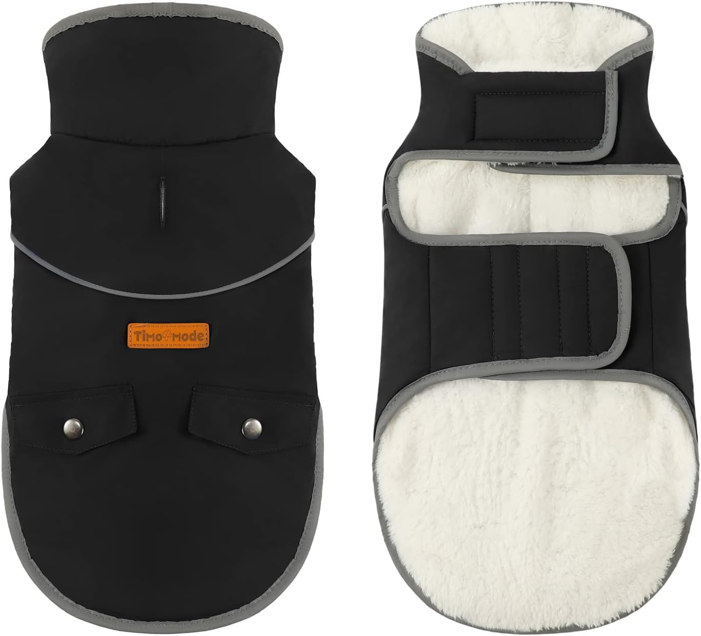 Dog Winter Coat Jacket, Dog Cold Weather Coats Vest, Warm Fleece Lining Dog Snow Coat for Small Medium Large Dogs Black XS : Pet Supplies