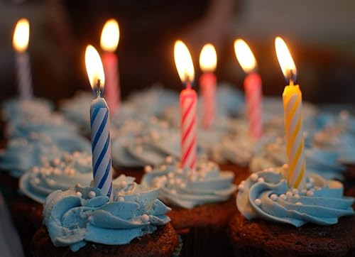 Vista 5 de By The Cup Birthday Candles, 6-24 Count Packs in Pink, White, Blue, and Yellow (Pack of 144)