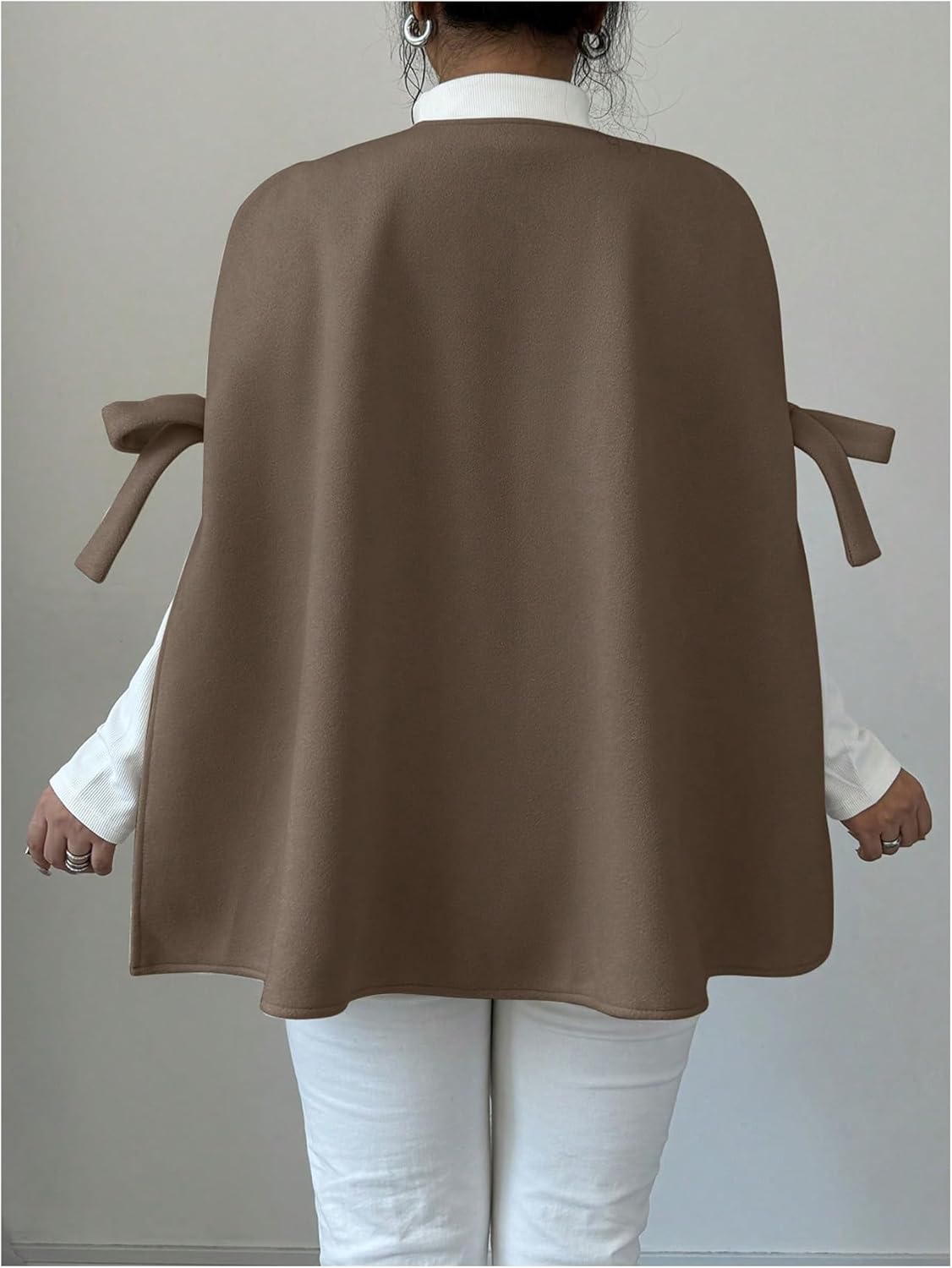 GORGLITTER Women's Bow Cape Blazer Dress Open Front Elegant Dressy Business Fall Causal Jacket Overcoat - Image 2