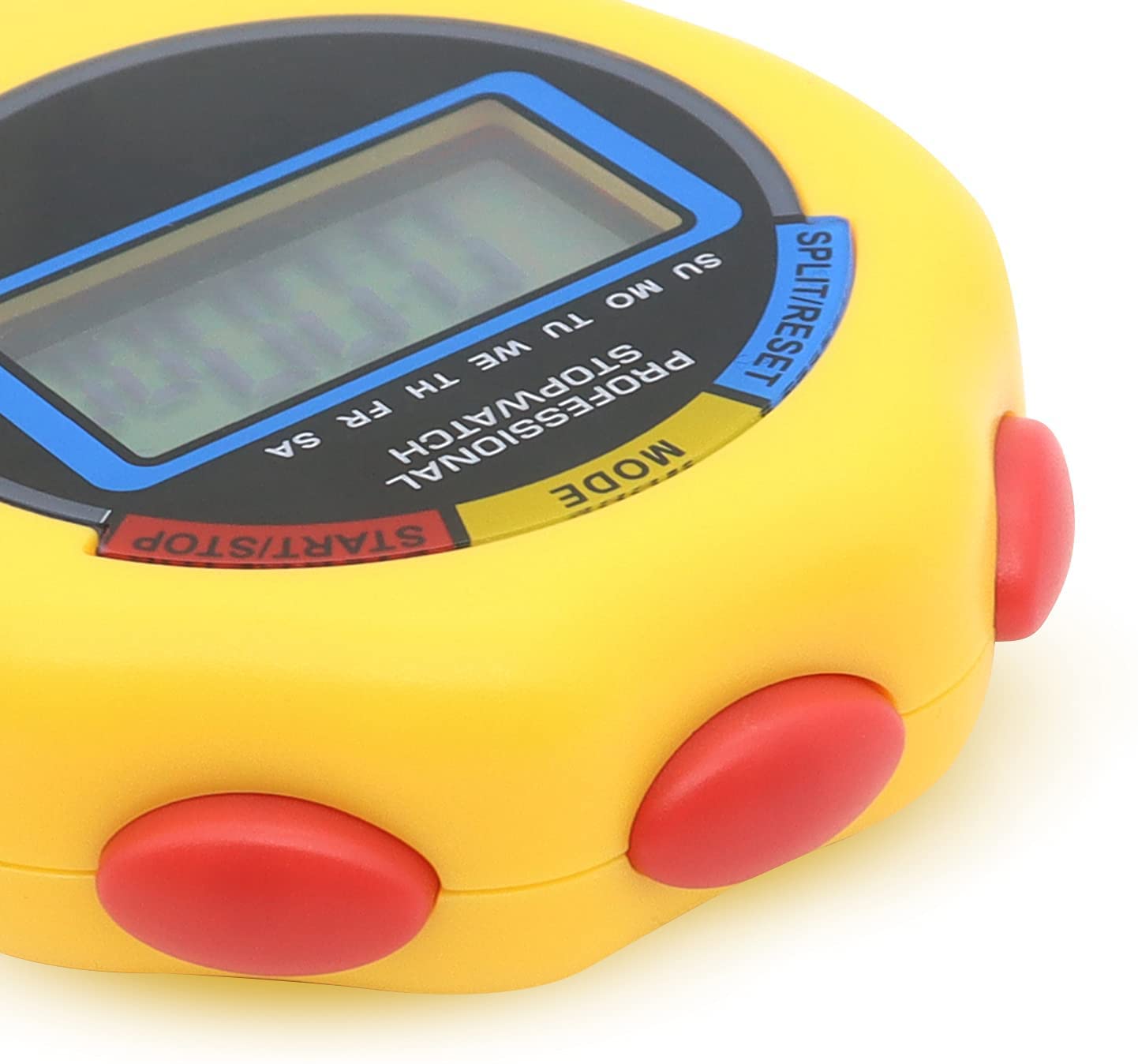 Confezione da 24 cronometro elettronico digitale digitale multifunzione, display grande con data e funzione di allarme, adatto per allenatori sportivi, allenatori e arbitri (giallo)