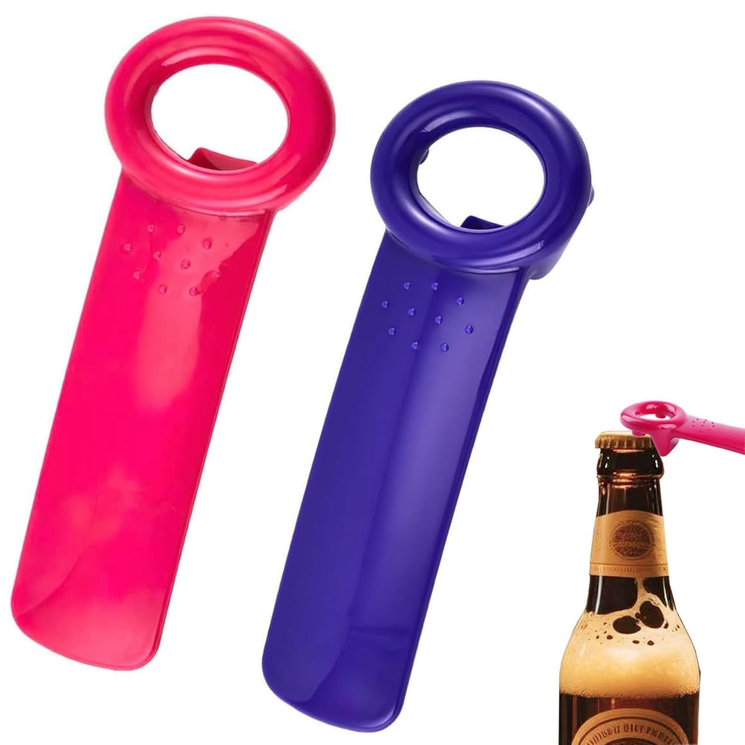 2 PCS Bottle Opener and Can Opener, Set of Multifunctional Kitchen Tool for Easy Opening, Includes Purple and Rose Red Options, Compact Design for Storage Convenience-image-25