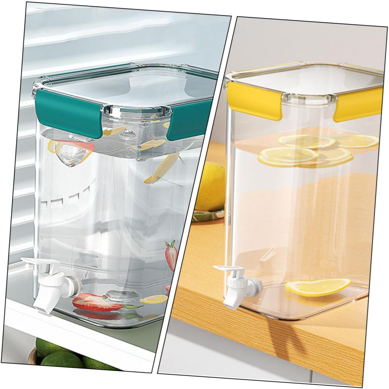 2pcs Beverage Dispenser Multi-Functional Liquid Dispenser for Juices and Easy to Use Unique Faucet Design for Fridge Camping and Picnics