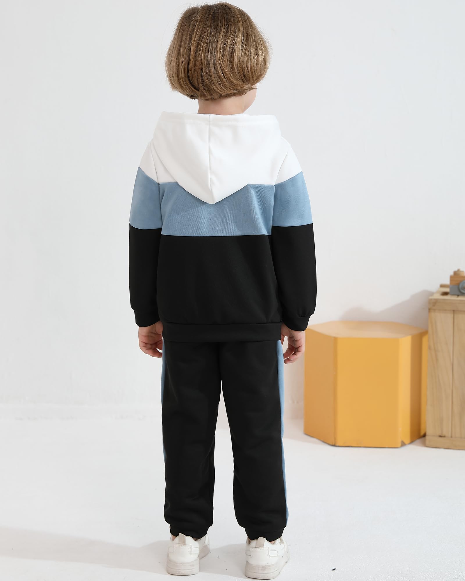 Hotfiary Survêtement 2 pièces pour garçon - Veste à capuche à manches longues - Haut et pantalon de jogging - Pantalon de jogging - Pour la course à pied, la marche, la randonnée - Âge 2, 3, 4, 5, 6,