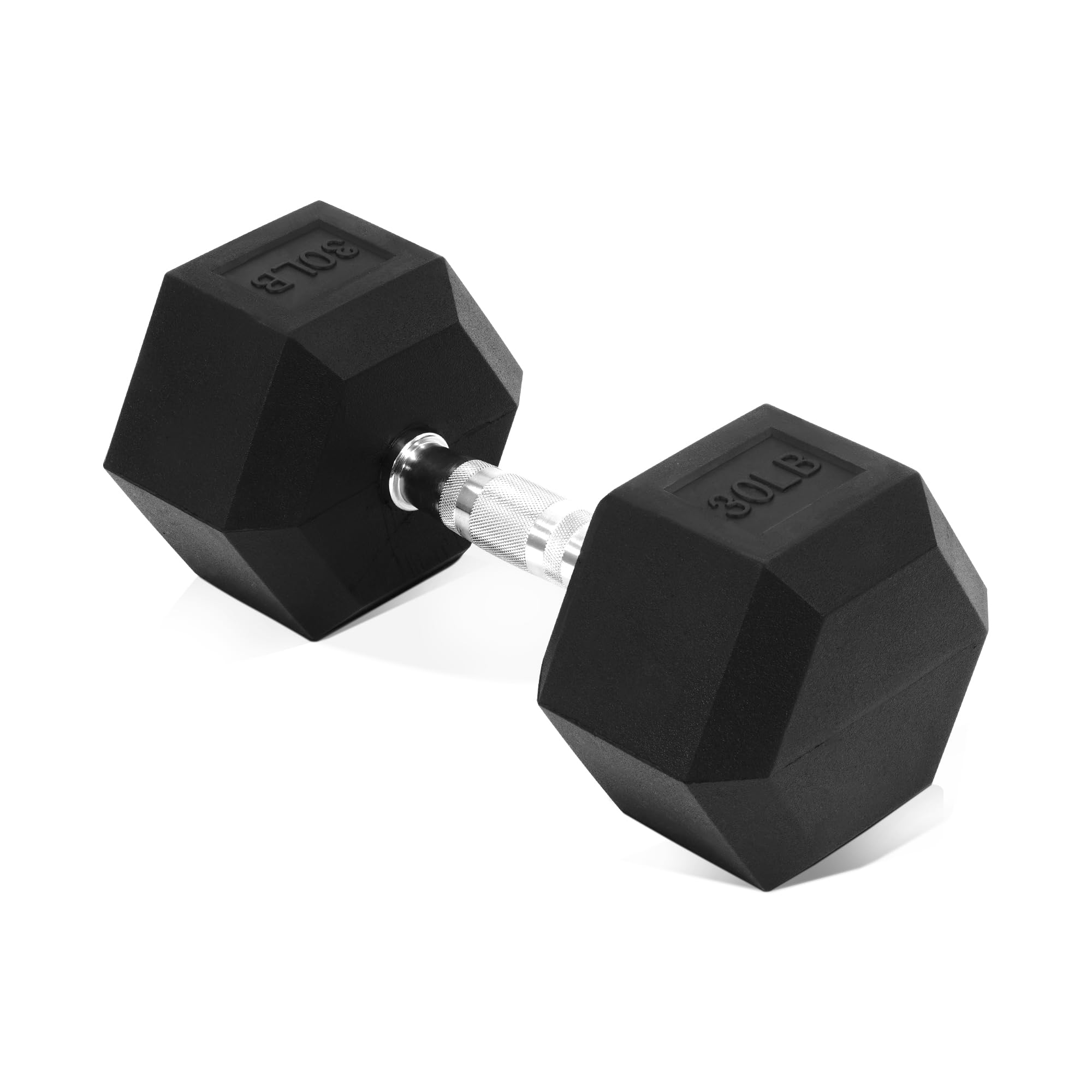 Fitvids 30LB Single Hex Dumbbells Rubber Coated Hand Weights for Exercises and Fitness, Black