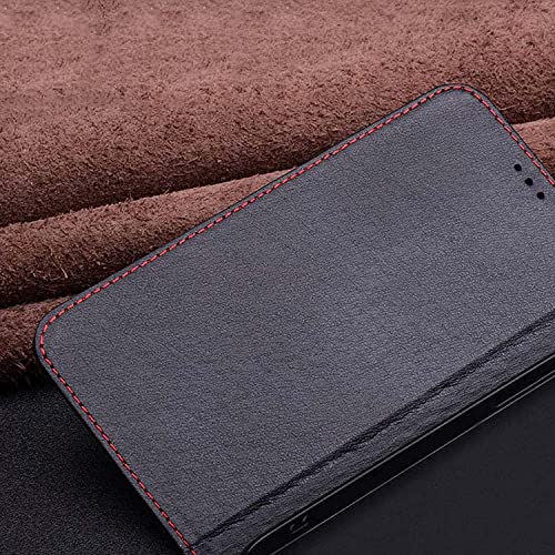 Étui en cuir véritable pour iPhone 14 avec coutures contrastées élégantes - 7
