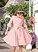 WIFFGO Girls Spring Summer Dresses Formal 2026 Fashion Belt Fit Knee High Modest Big Kids Midi Teen Dresses Outfits Blush Pink