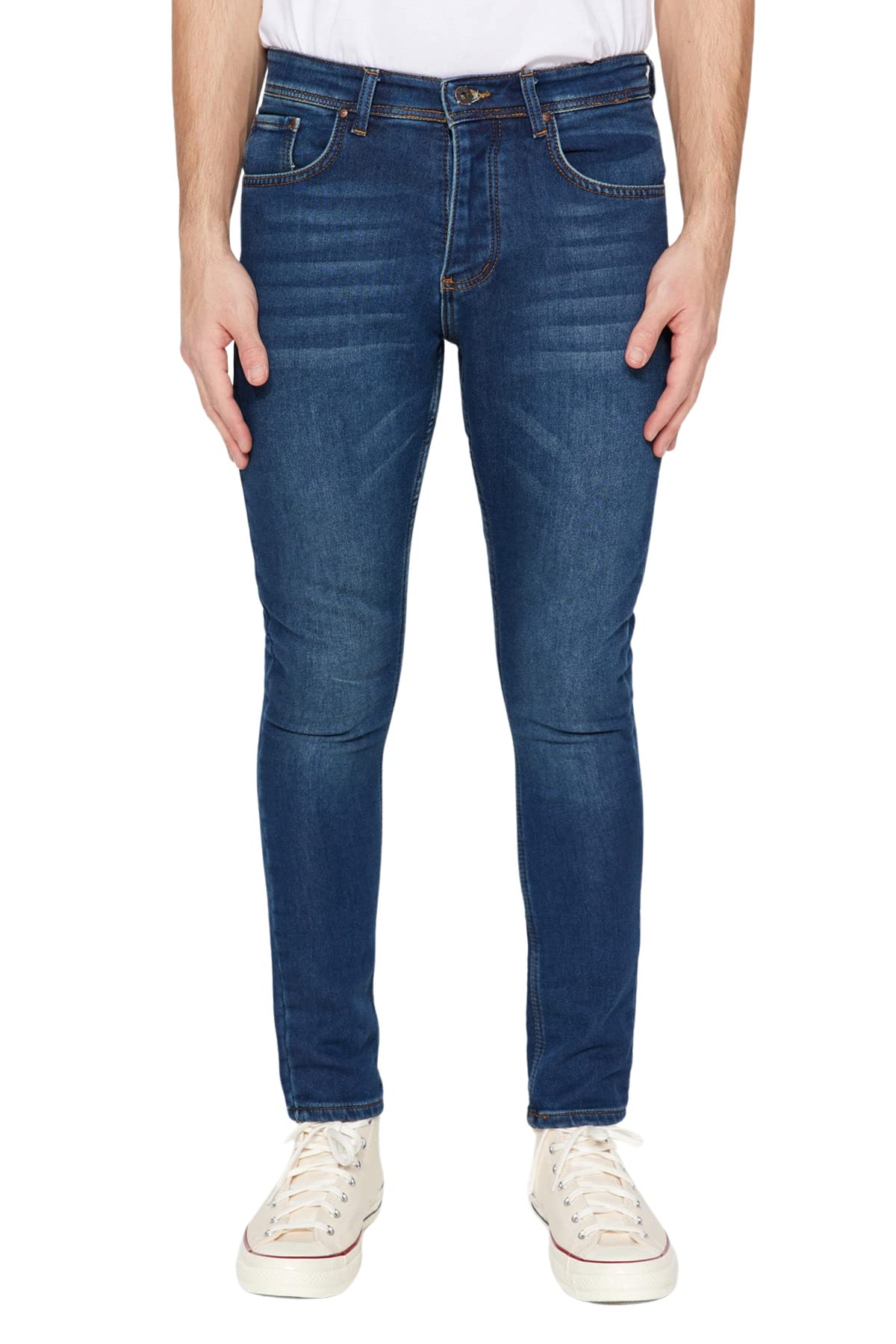 Trendyol Man Normal Waist Skinny fit Skinny Jeans,Navy Blue,29