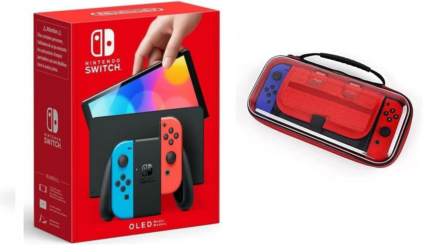 Nintendo Switch OLED with Joy-Con - White and Black + X-Ninja Case