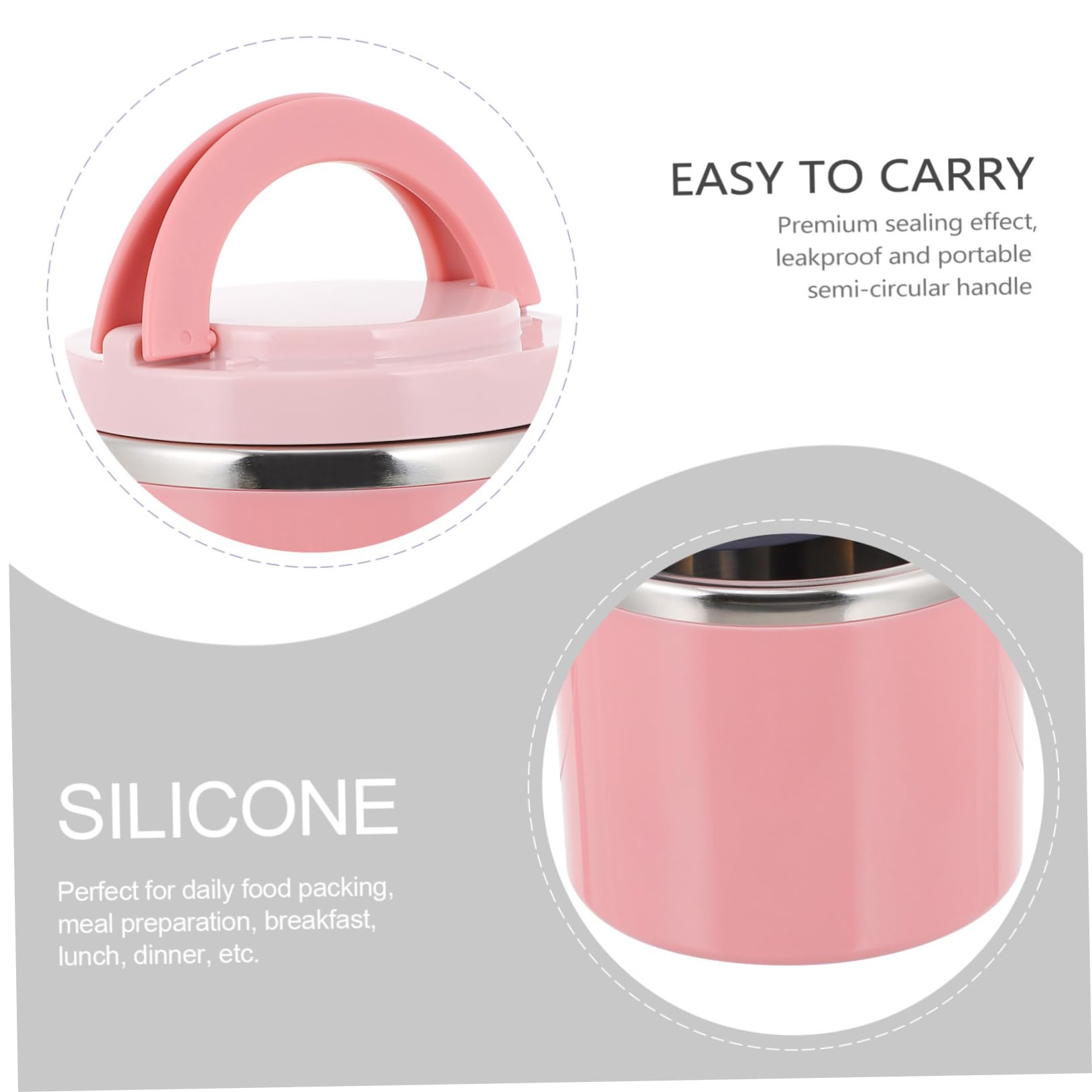 Contenitore Termico per Alimenti 1000ml, Acciaio Inox Rosa