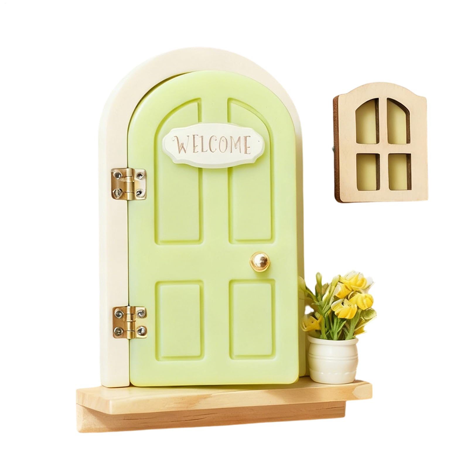Miniature Door | Cute Window Decoration Toys - Wooden Fairy Door Outlet Cover,for Boy Girl Kids Patio Princess Room Bedroom Playroom Nursery Kindergarten Balcony Classroom Outside