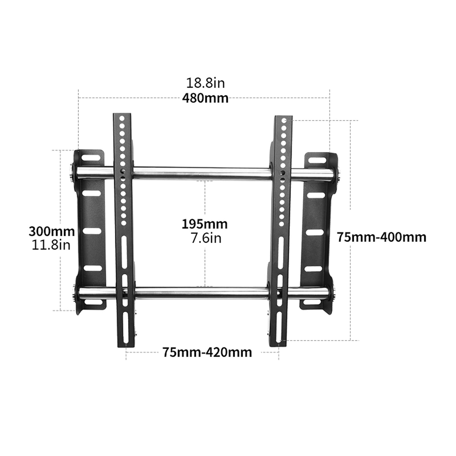 Soporte para TV de Perfil bajo de Acero Inoxidable y Soporte de Montaje en Pared, Montaje Fijo para televisores LCD de Pantalla Plana de 32 "-100", Elegante, Space-Sing