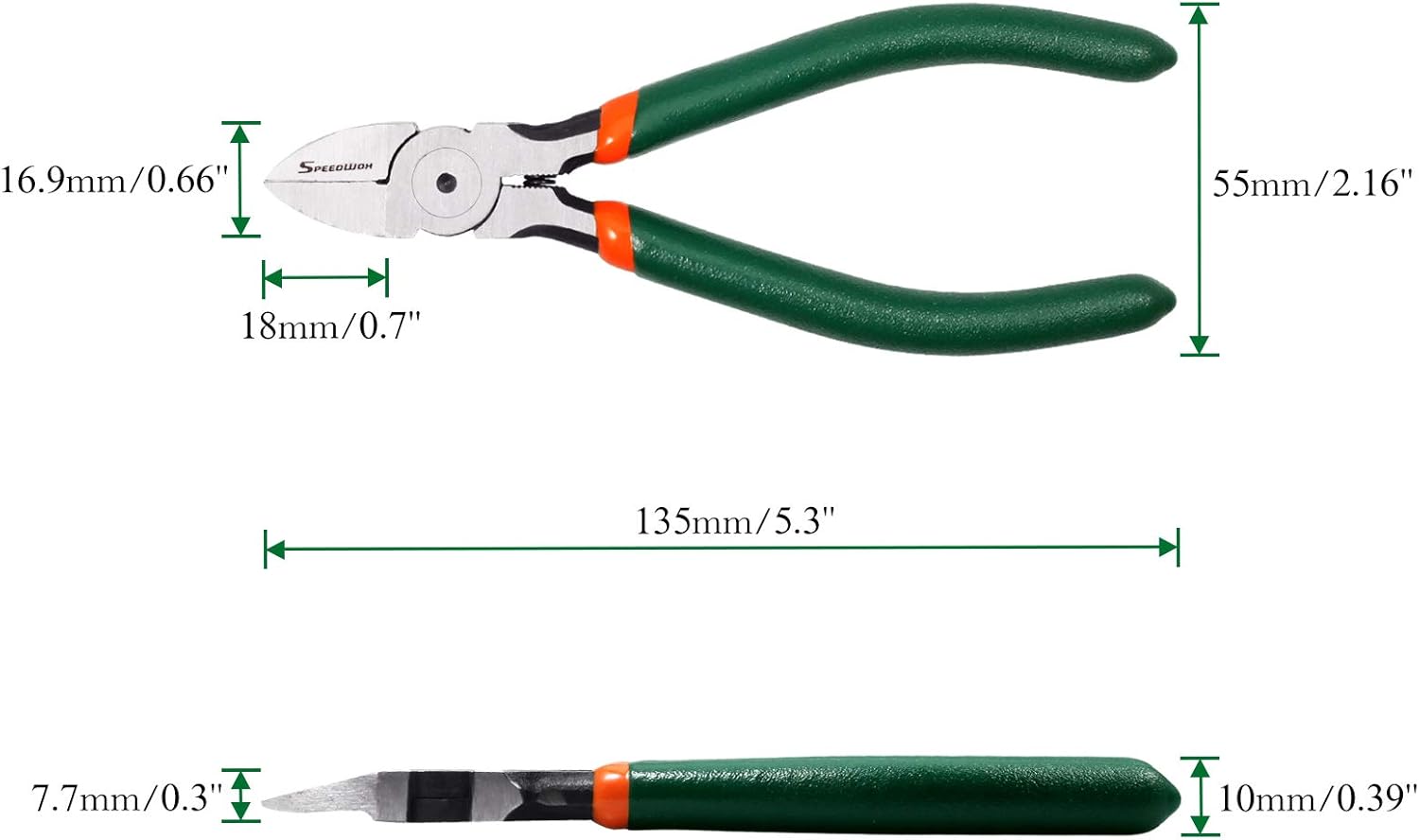 SPEEDWOX Precision Side Cutter 5 Inch Mini Flush Cutters Diagonal Wire Cutting Pliers with Spring Functional Precision Tools for Cutting Electronics Wires Jewelry DIY and Handmade