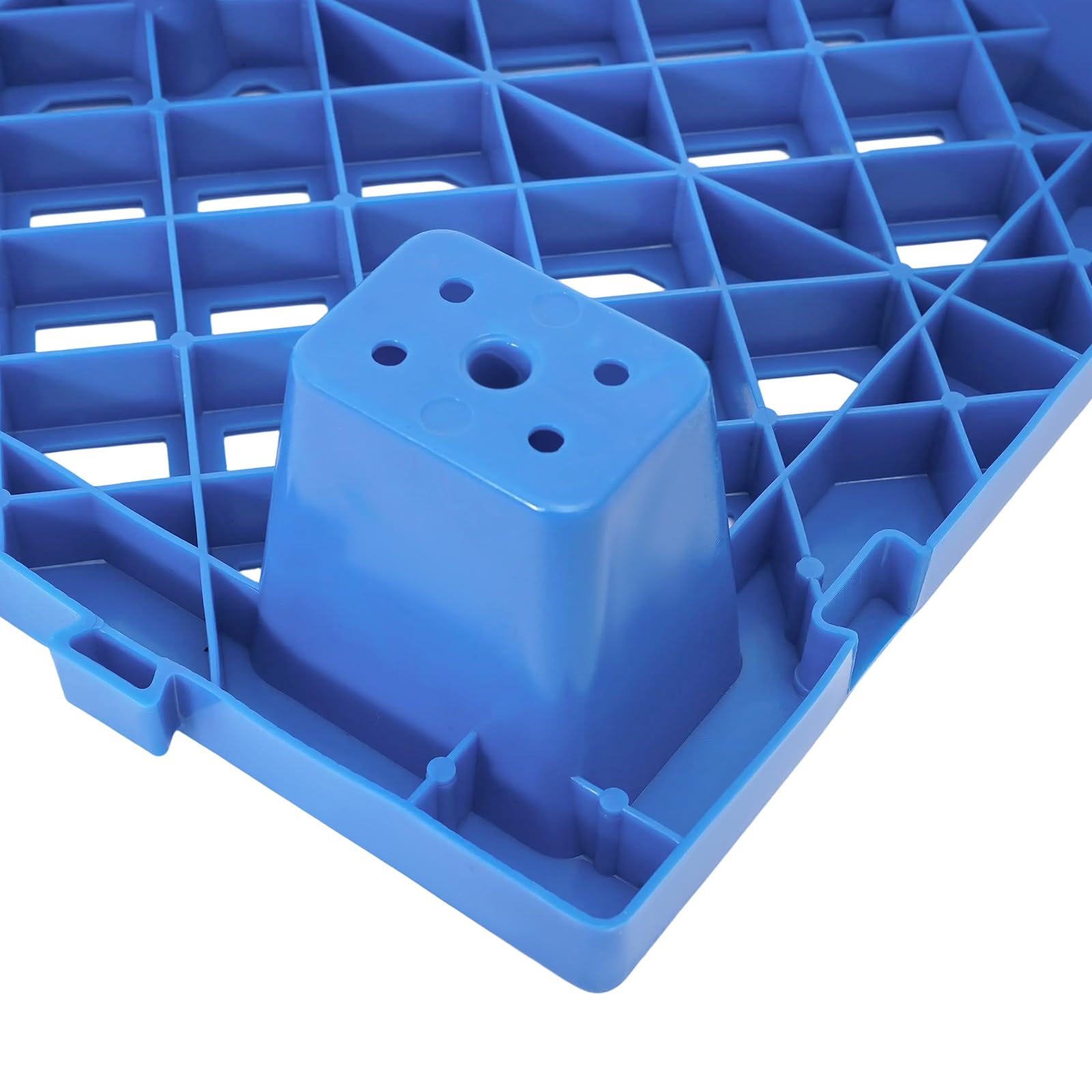 Juego de 6 paletas ligeras de plástico 60 × 40 × 10 cm, apilables de HDPE/PP azul, paletas de almacenamiento universales con capacidad de carga de 100 kg, para almacén, cocina, balcón, trastero