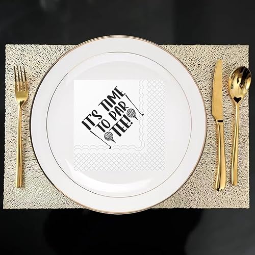 Miniatura 4 de SharkBliss Servilletas de cóctel de golf, It's Time To Par Tee Servilletas de papel desechables para bebidas de cóctel para fiesta temática de golf,