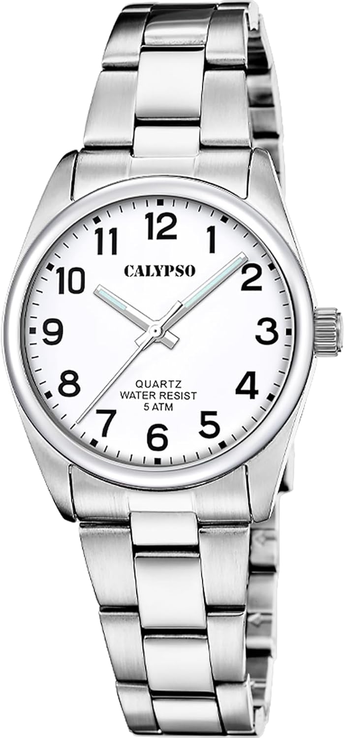 Calypso K5863/1 Basic K5863/1 Women’s Analogue 316L Stainless Steel Silver Quartz Movement High Resistance Mineral Glass 5 ATM Waterproof Watch