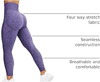 Vista 21 de HIGORUN - Leggings sin costuras para mujer, moldeadores, con diseño gráfico de sonrisas, de cintura alta, para el gimnasio, yoga o hacer ejercicio