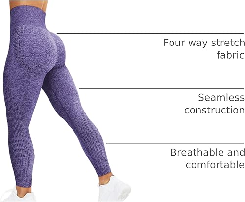 Miniatura 21 de HIGORUN - Leggings sin costuras para mujer, moldeadores, con diseño gráfico de sonrisas, de cintura alta, para el gimnasio, yoga o hacer ejercicio