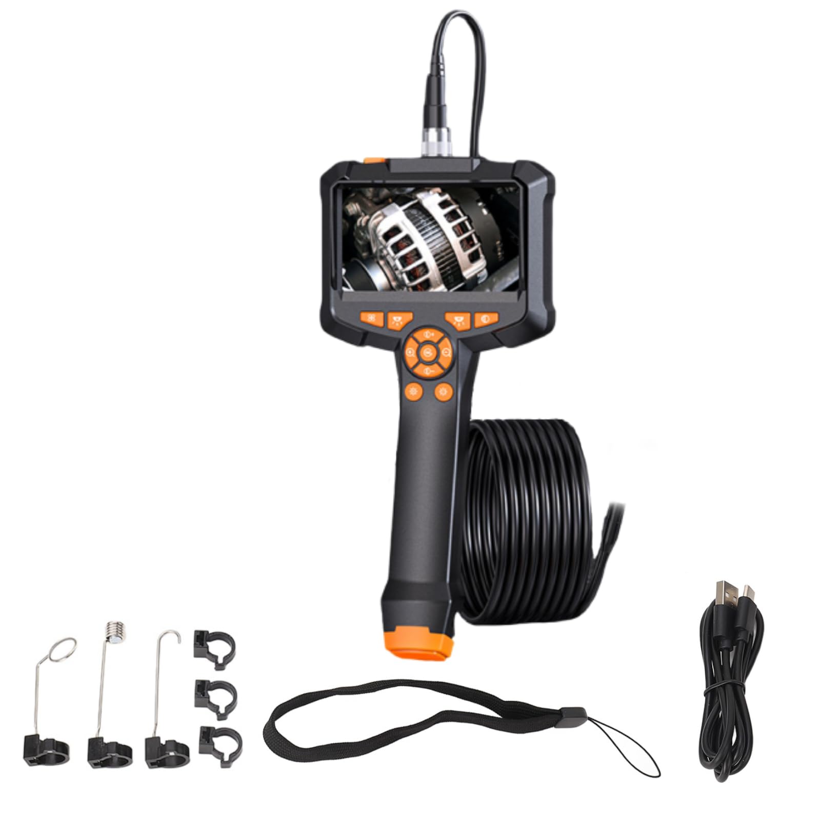 Telecamera per Endoscopio da 4,3 Pollici con 8 Luci LED, Telecamera per Ispezione Periscopio Impermeabile IP67, Telecamera per Ispezione Condotte HD 1080P, Endoscopio Industriale