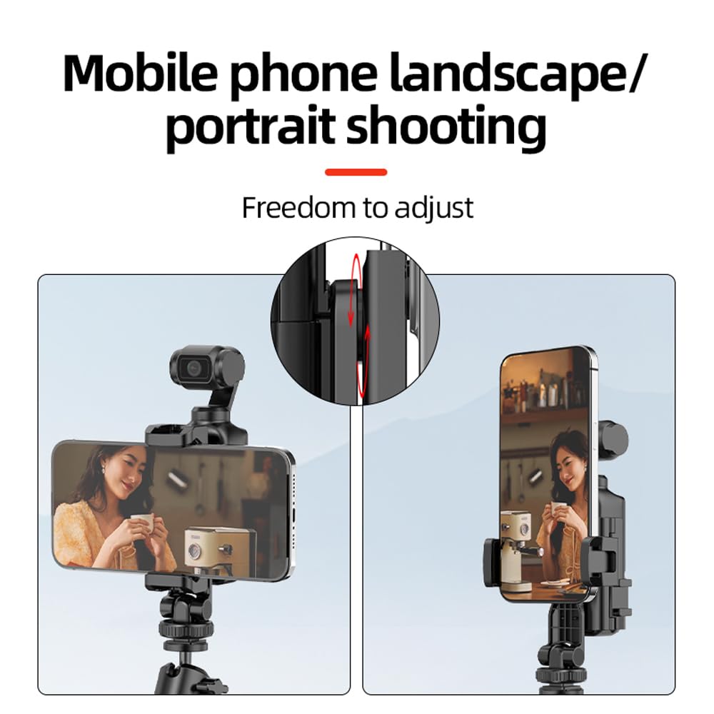 Stojak na telefon DJI Osmo Pocket 3, uchwyt na teleprompter do montażu na telefonie komórkowym, ramka ochronna z otworem gwintowanym 1/10.2 cm, używany ze statywem i drążkiem przedłużającym