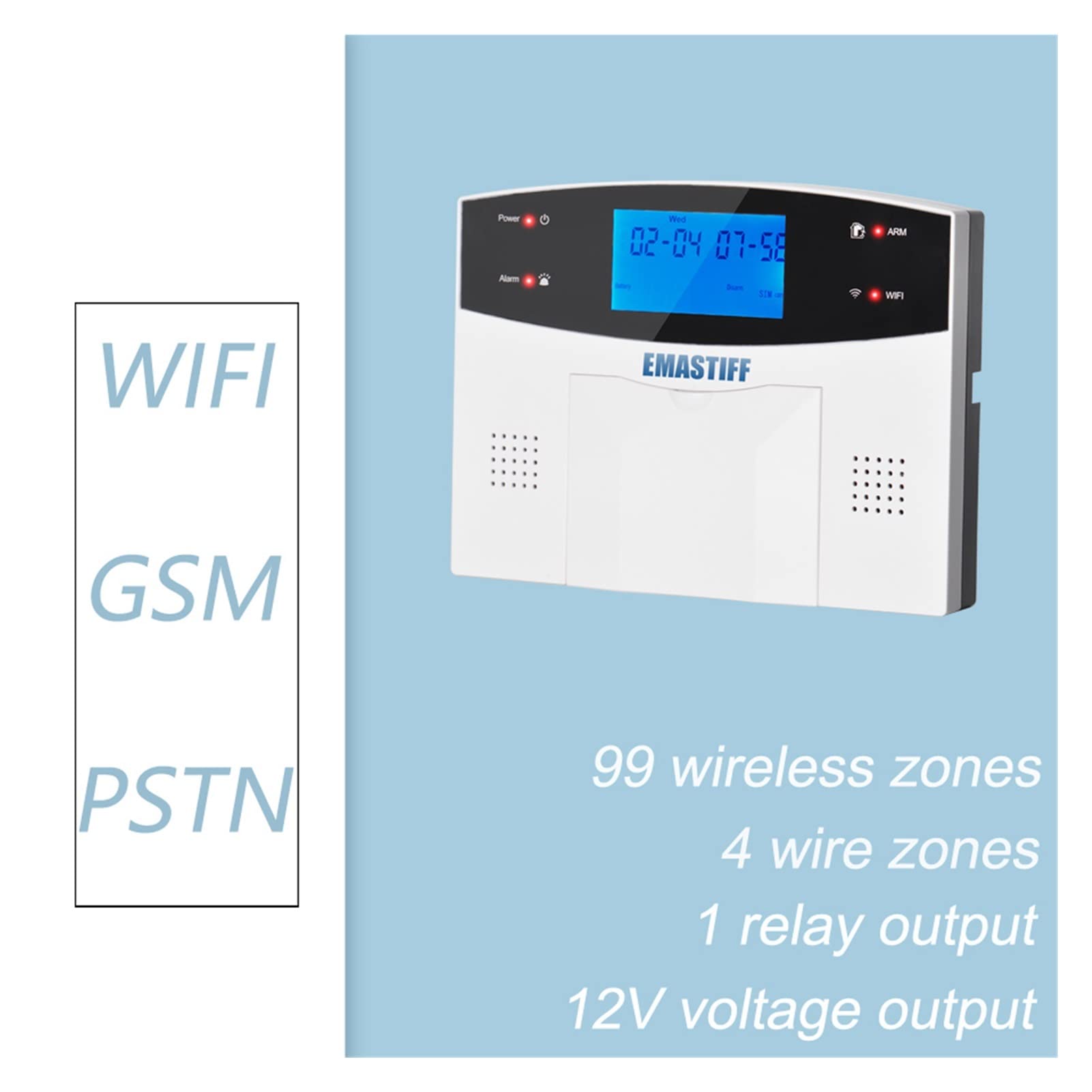 G2BW LCD Teclado Wifi gsm pstn Inicio Burglar Security Wireless Wire System Detector de movimiento App Control detector humo fuego Instalación rápida(G2BW Bundle N)